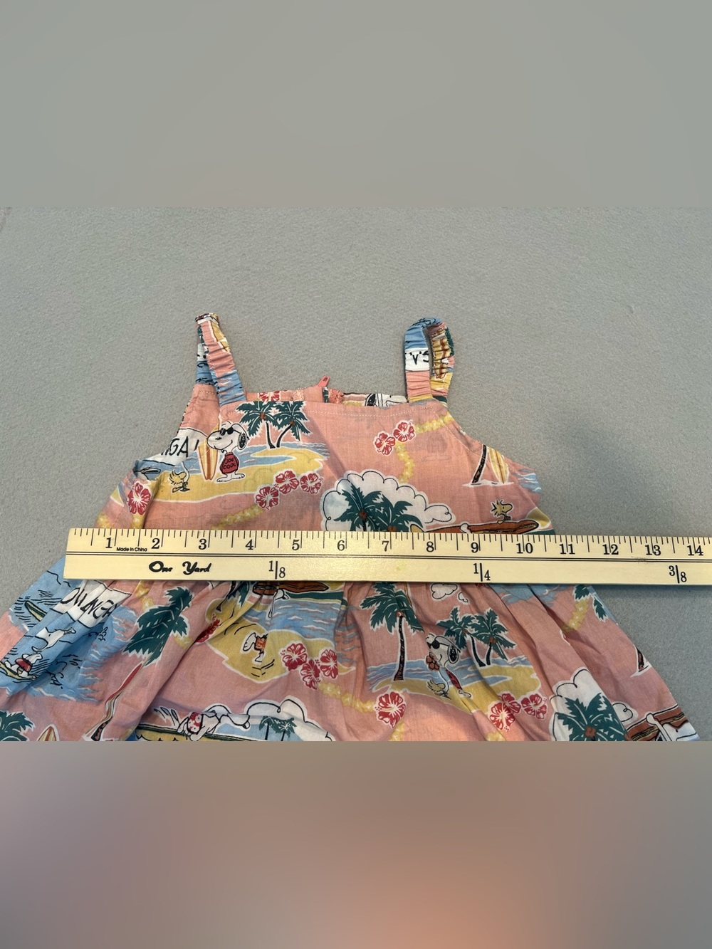 Reyn Spooner x Peanuts Girls Sundress Size 2 T Surfing Snoopy Back Zip - Picture 11 of 11